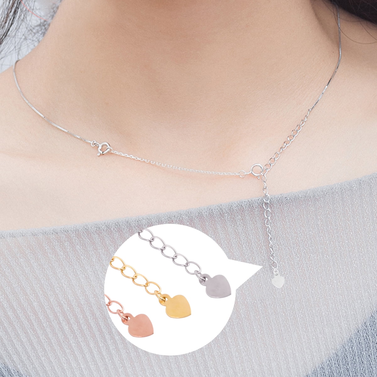 1 Set 3pcs Pure Silver Necklace 