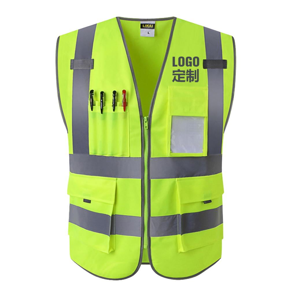 High Visibility Workwear Vest Uniform as described L Shiny Green Walmart