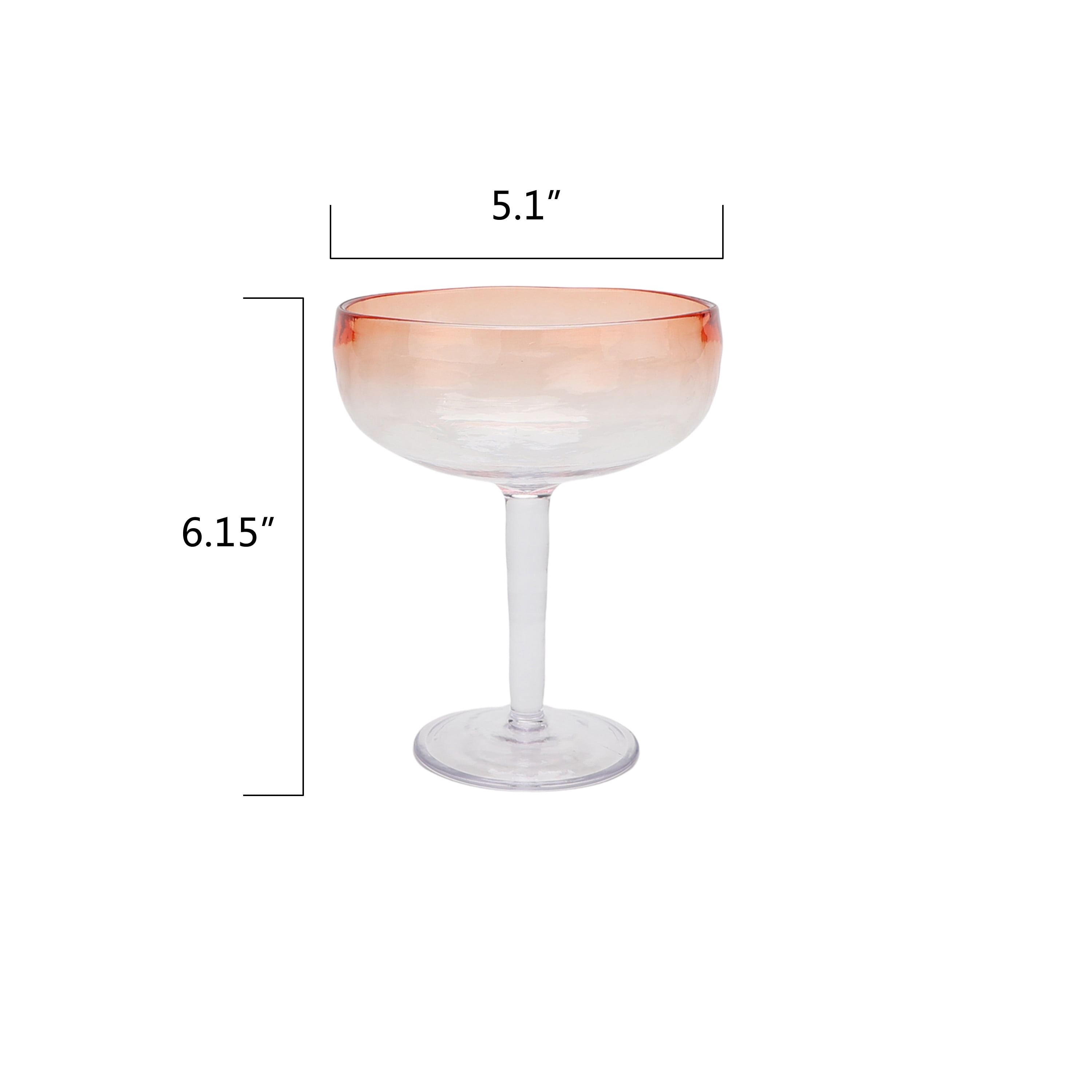 Mainstays by Becky G. & Alejandra 18-Ounce Acrylic Margarita Glass, Orange Rim