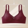 thumbnail image 2 of Zpanxa Wireless Bras for Women Full Coverage Push-up Lace Adjustable Straps Everyday Bra Red 38BC, 2 of 5