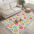 thumbnail image 2 of Area Rugs 3'x5', Colorful Flowers Carpet Runner Indoor Outdoor Rugs Home Decor Aesthetic, Farmhouse Botanical Floral Leaves Non Slip Mats Washable Accent Rug for Living Room Bedroom, 2 of 8