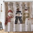 thumbnail image 2 of The Lakeside Collection Snowman Shower Curtain with Retro Winter Print Snowplace Like Home Retro Bathroom Accessory Sets 72x72in, 2 of 7