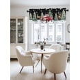 thumbnail image 2 of Christmas Red Truck Valances for Windows, Winter Car Deer Xmas Trees Snow Black Light Filtering Window Treatment Valances, Rod Pocket Small Curtains for Kitchen/Bathroom, 56"x16", 2 of 9