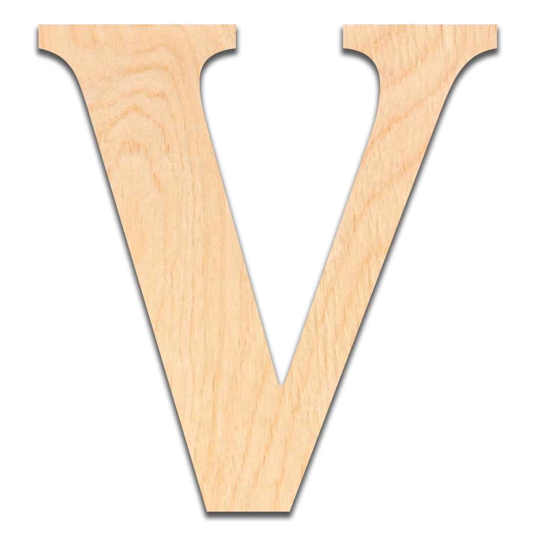 4 Inch Wooden Letter V Ready for Painting or Decorating