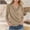 Khaki, variant on EchfiProm Casual Tops for Women Gray Shirts Long Sleeve Basic Pullover Cowl Neck Ladies Solid