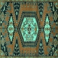 thumbnail image 1 of Ahgly Company Indoor Square Persian Turquoise Blue Traditional Area Rugs, 3' Square, 1 of 4