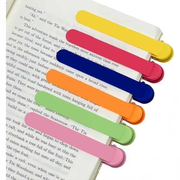 6 Silicone Automatic Book Marks, Unique and Cute Reading Gifts for All Ages