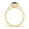thumbnail image 2 of ANGARA Natural Round Blue Sapphire Split Shank Ring with Diamond Halo in 14K Yellow Gold for Women (Size-5mm) | September Birthstone, Anniversary, Jewelry Gift for Women | Natural Blue Sapphire Ring, 2 of 7