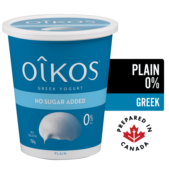 Oikos Fat Free Greek Yogurt, Plain, No Added Sugar