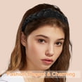 thumbnail image 3 of Unique Bargains Women's Thick Braided Twisted Braid Hair Hoop Black, 3 of 7