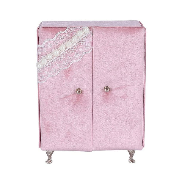 Caja de Joyería de Forma de Armario con de Imitación para Mujeres, Exhibición de Collar Organizador de Joyería Soporte de Joyería para Pendient