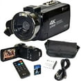 thumbnail image 2 of GeniusTech Digital Video Camera 42MP with 64GB SD Card, Remote, Case & USB Cable – Black, 2 of 9