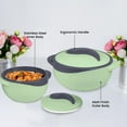 thumbnail image 3 of Pinnacle Insulated Casserole Dish Set with Lid, 3-Piece Thermal Serving Bowls Mint Green, 3 of 8