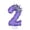 Number 2, variant on Purple Number Candle with Rhinestone Crown, Birthday Cake Topper, Glamorous Party Supply for Celebration, Decorative Dessert Accessory, Number 7