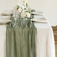 thumbnail image 7 of Table Runner Boho Gauze Cloth Table Runner Rustic Sheer Runner for Wedding Baby Shower Table Decorations 90X400cm,1 x boho table runner,Green, 7 of 7
