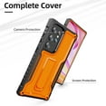 thumbnail image 4 of ExoGuard For Samsung Galaxy S23 Ultra Case，Full-Body Phone Case with Kickstand (Orange), 4 of 8
