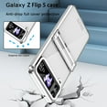 thumbnail image 3 of Compatible with Samsung Galaxy Z Flip 4 Case with Built-in Screen Protector, Hinge Protection Shockproof Anti-Scratches Electroplated Case Phone Cover Casefor Samsung Galaxy Z Flip 4 5G Silver, 3 of 7