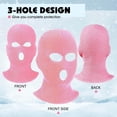 thumbnail image 4 of 3 Pieces 3-Hole Ski Mask Knitted Face Cover Winter Balaclava Full Face Mask for Men Women Outdoor Sports (Pink), 4 of 7