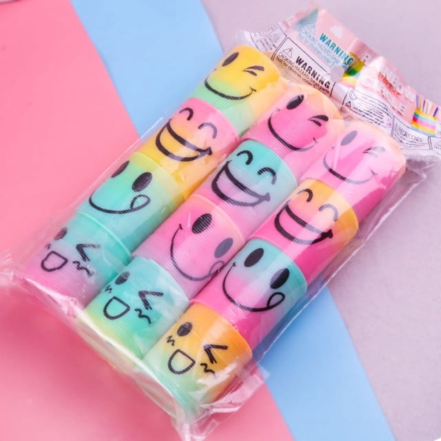 12pcs/Set Rainbow Stacking Music Nostalgic Puzzle Plastic Small Gift Spring CircleMagic Rainbow Circle For Boys Girls Gift