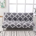 thumbnail image 4 of Folding Sofa Bed Cover Solid Color Futon Armless Slipcover Polyester Elastic Fabric All-Inclusive Cover, 4 of 9