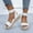 White, variant on Sandals On Clearance, Summer Sandals Summer Ladies Shoes Slope Heel Thick Soled Straw Woven Metal Buckle Women's Sandals Womens Sandals