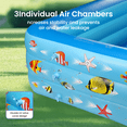 thumbnail image 4 of Inflatable Pool, Durable Thickened Blow up Kiddie Pool for Kids, Toddlers and Adults, BPA-Free Family Swimming Pool, 6.9 x 5 x 1.8 ft, Blue, 4 of 10
