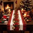 thumbnail image 6 of Hvmvliv 12x71 Inch Christmas Linen Table Banner with Festive Holiday Patterns for Dining Table Home Party Table Runners Decoration Multicolor, 6 of 6