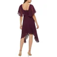 thumbnail image 2 of kensie Robes Femmes Bordeaux Manches Courtes Col en V Midi Robe Fourreau 4, 2 of 5