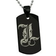 thumbnail image 2 of Tioneer Stainless Steel Letter L Initial Royal Monogram Engraved Engraved Dog Tag Pendant Necklace, 2 of 4