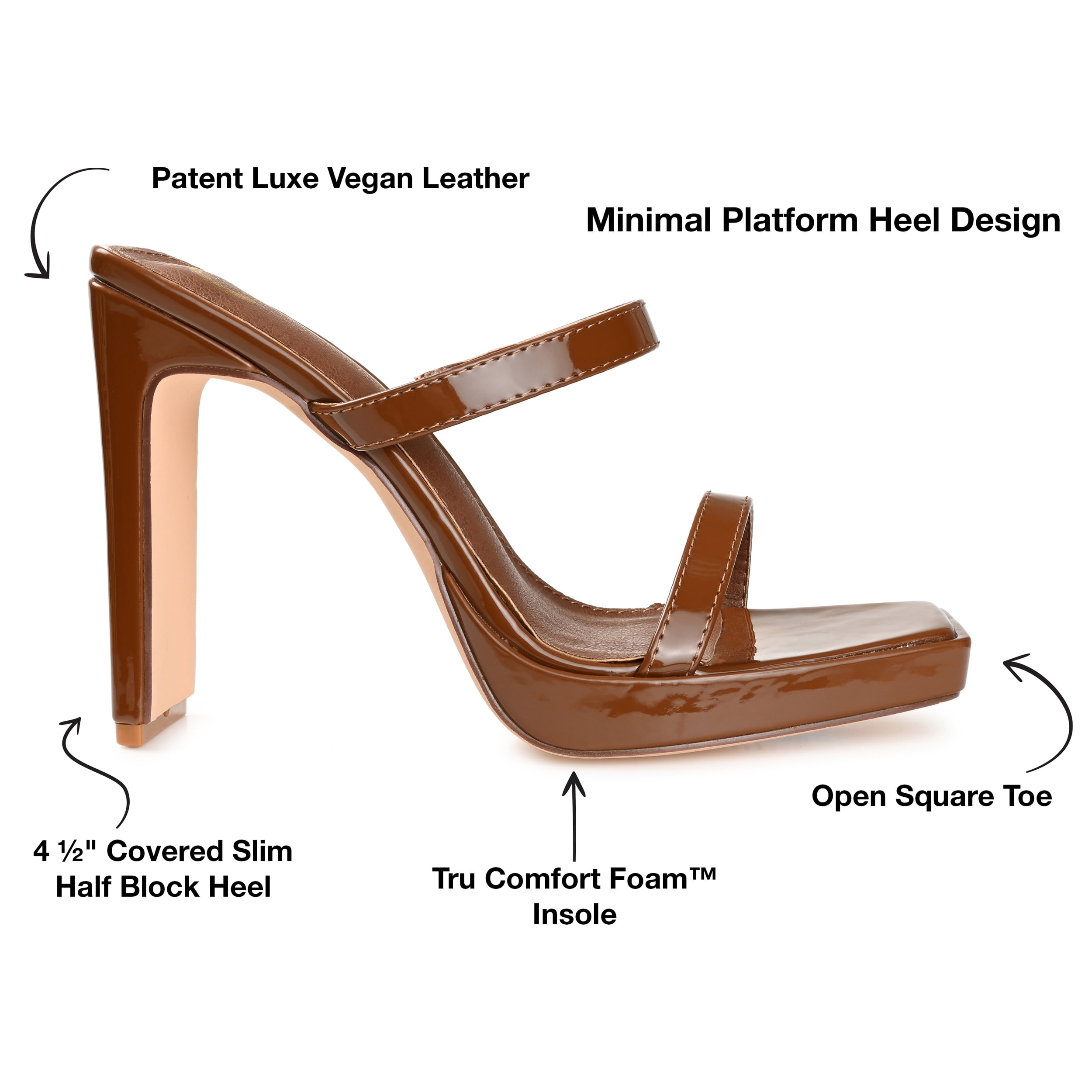 Journee Collection Womens Naivee Tru Comfort Foam Open Square Toe Platform Heel Sandals