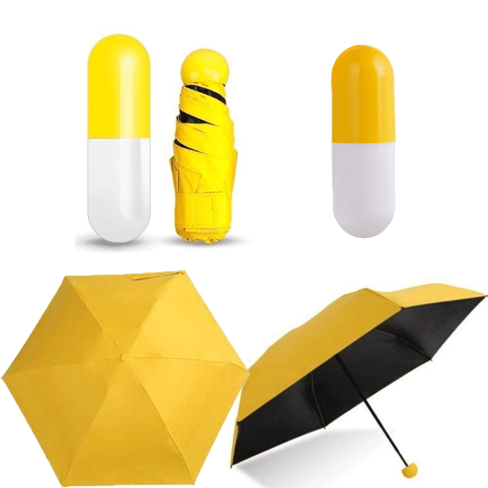 Hirigin Capsule Umbrella Mini Light Small Pocket Umbrellas AntiUV Folding Compact Cases Sunny