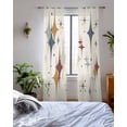 thumbnail image 3 of Grey Yellow Diamond Sheer Curtains 63 Inch Length 2 Panels Set for Living Room/Bedroom, Modern Geometric Middle Century Beige Kitchen Curtains Grommet Semi-Sheer Curtains Window Treatments 42"x63"x2, 3 of 7
