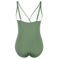 thumbnail image 6 of Hilor Womens One Piece Swimsuits Pin Tucked Surplice Swimwear Tummy Control Bathing Suits Monokinis, 6 of 9