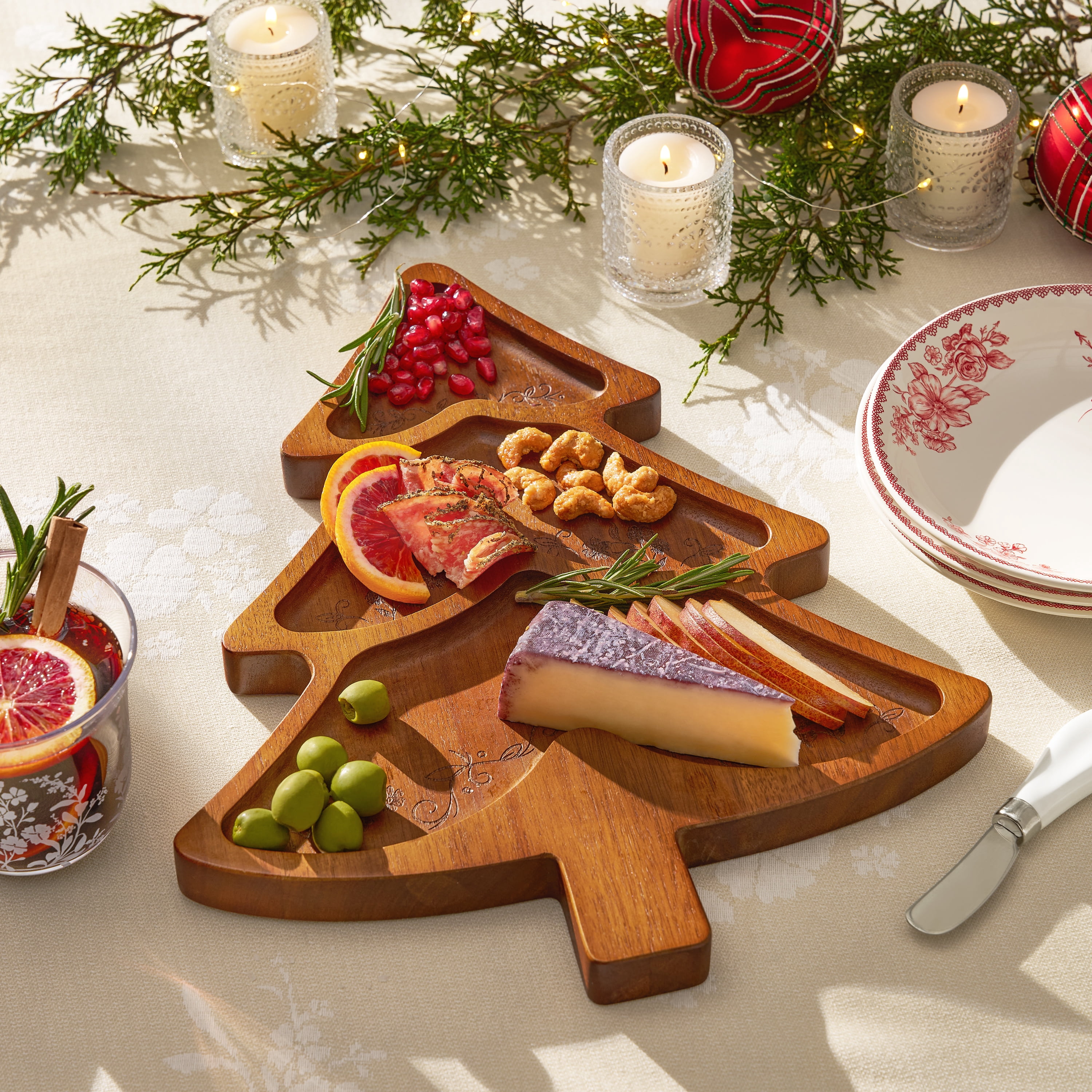 The Pioneer Woman Acacia Wood Christmas Tree Serving Board, 15x12