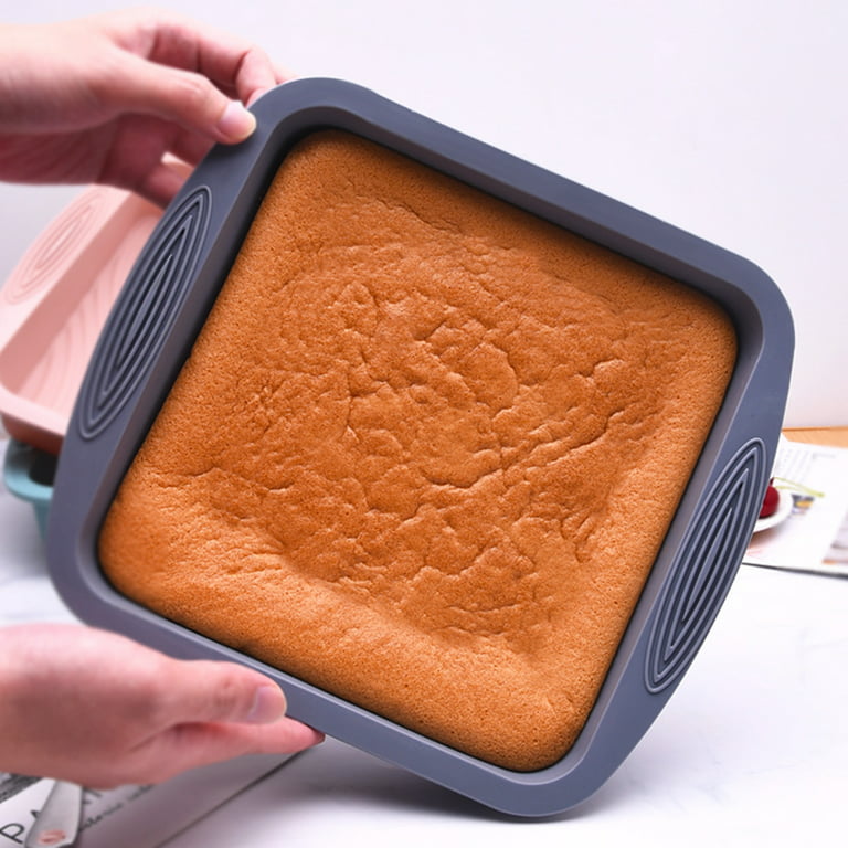 Webake Square Cake Baking Pan 8x8 Inch Silicone Cake Pan Brownie