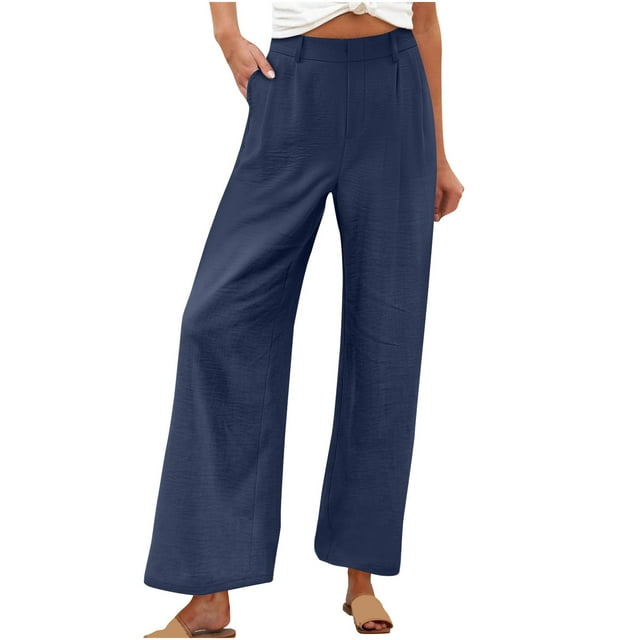 Abcnature Pantalon Grand Décontracté pour Femmes Taille Haute