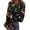 Z004_Navy, variant on Women's Long Sleeve Christmas Tops Crewneck Ribbed Knit Shirt with Funny Xmas Printed Christmas Fall Winter Tops