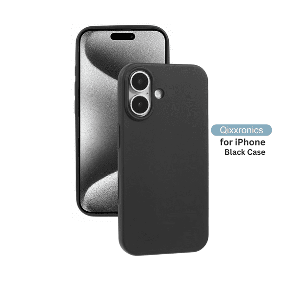 Qixxronics for iPhone 17 Silicone Case Black Shockproof Slim Design Phone Case Cover