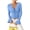 Sky Blue, variant on Women Tops V-neck Flared Long Sleeve Lace-up Pullover Tops Slim Fit Solid Color Casual Tops Versatile Daily Wear