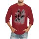 thumbnail image 1 of Camisas de Manga Larga para Hombres Imprimir Casual Cuello Redondo Blusa de Manga Corta, Camisas de Lino para Hombres, 1 of 4