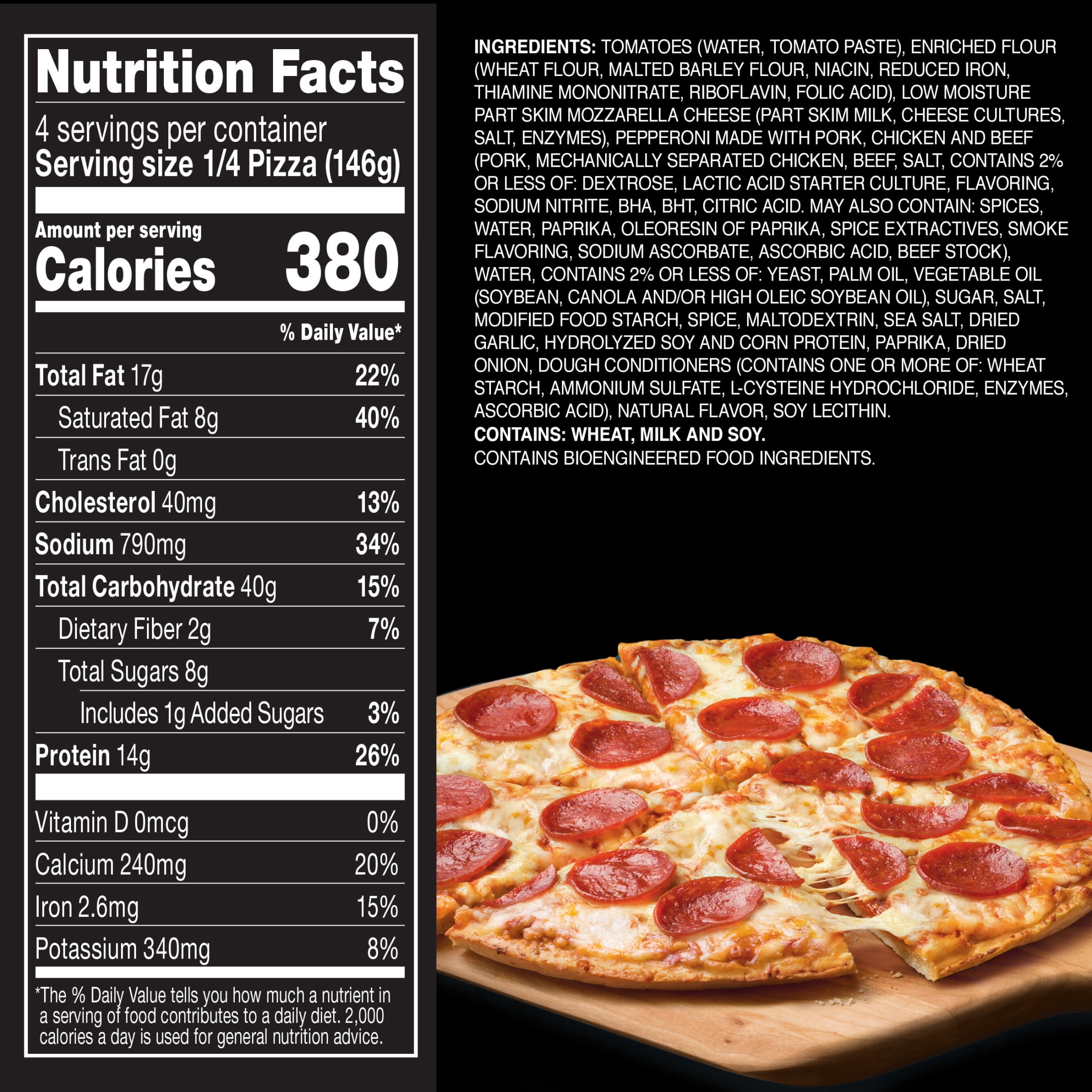 Red Baron Pepperoni Classic Crust Frozen Pizza, 20.61 oz, Mozzarella Cheese Pizza, Contains Milk, Wheat & Soy