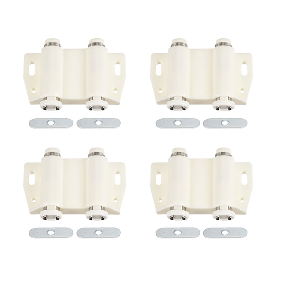 46x67x20mm Double Magnetic Touch Catch Latch Plastic White 4 Pack