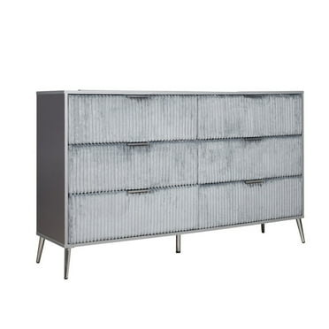 Benjara Ako 52 Inch Storage Bench, Button Tufting, Flared Arms, Gray Upholstery