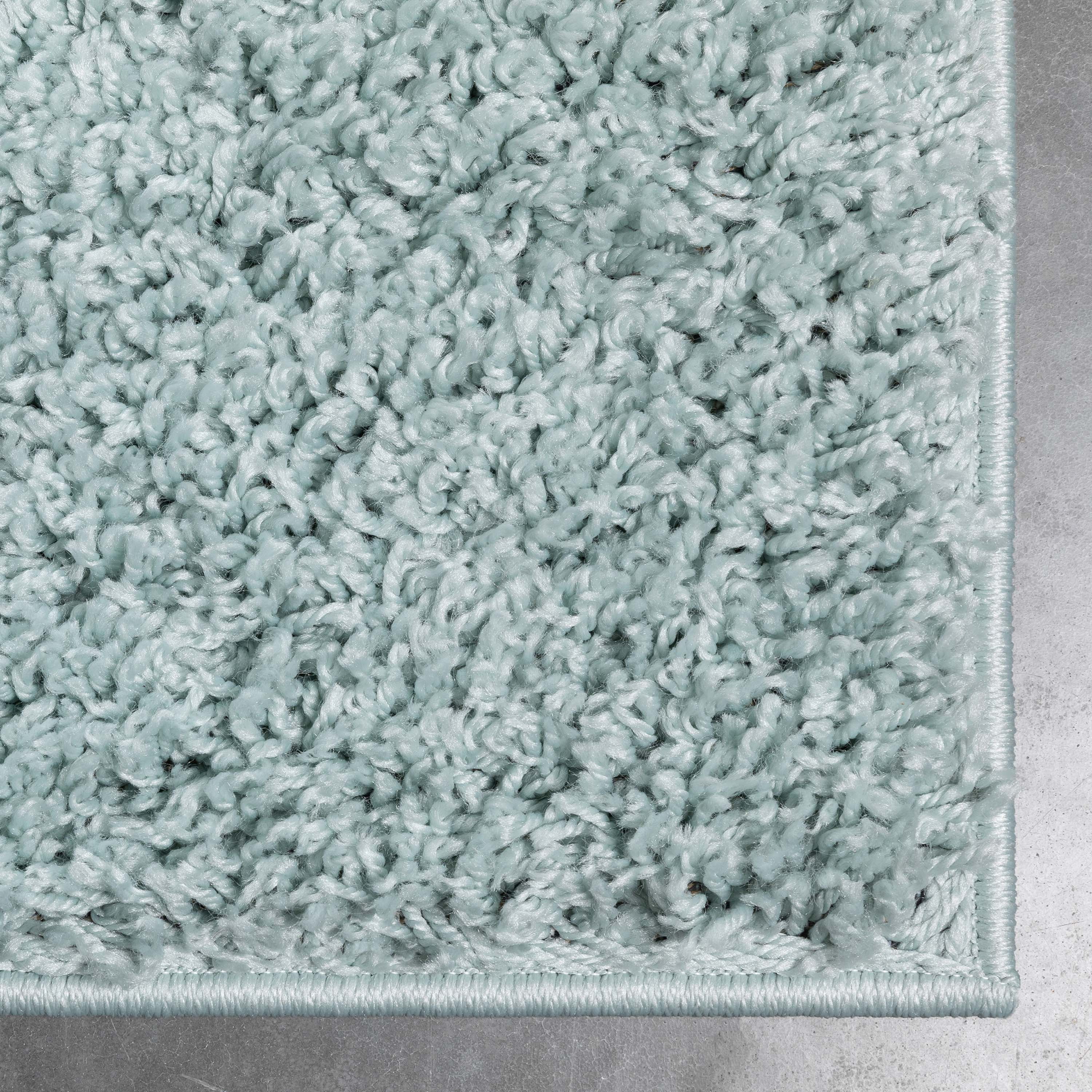 Well Woven Elle Basics Emerson Modern Textured Solid Seafoam Green 3'11" x 5'3" Area Rug