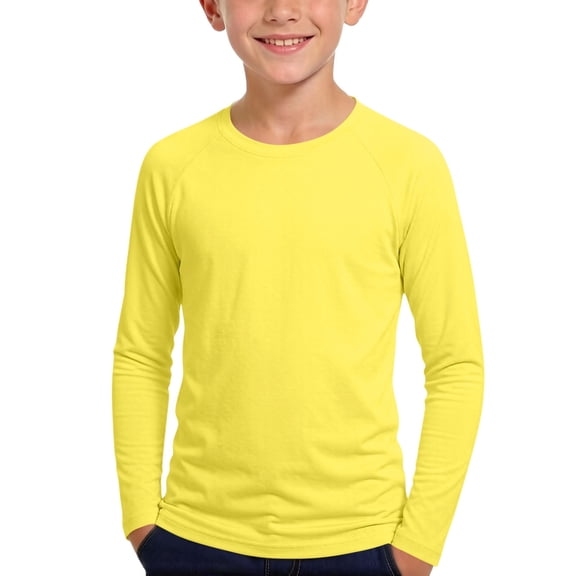 OGLCCG Boys Athletic Shirts Kids UPF 50 Long Sleeve Sun Protection Quick Dry Shirts Summer Sport Tennis Tees 5-14 Years