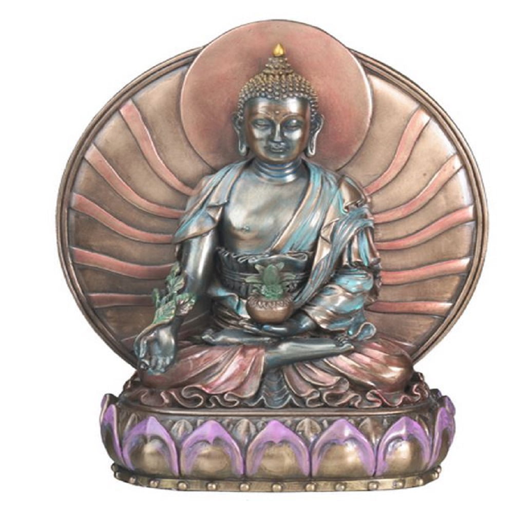 Sitting Medicine Buddha of Healing with Herbs Buddhism Figurine ...
