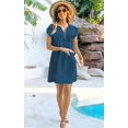 thumbnail image 4 of Vestido casual Disamer de manga corta para verano 2025, azul floral, 4 of 6