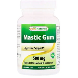 BEST NATURALS Mastic Gum 500 mg 60 CAP (Best Naturals Mastic Gum)