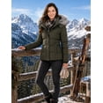 thumbnail image 4 of Heting Women's Winter Coat Puffer Jacket Quilted Warm Overcoat with Removable Hood Army Green 2XL, 4 of 9