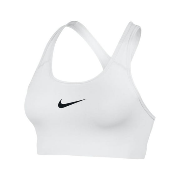 Women's Nike Swoosh Sports Bra, Sports Bra for Women with Compression & Medium Support, White/Black, 2XL